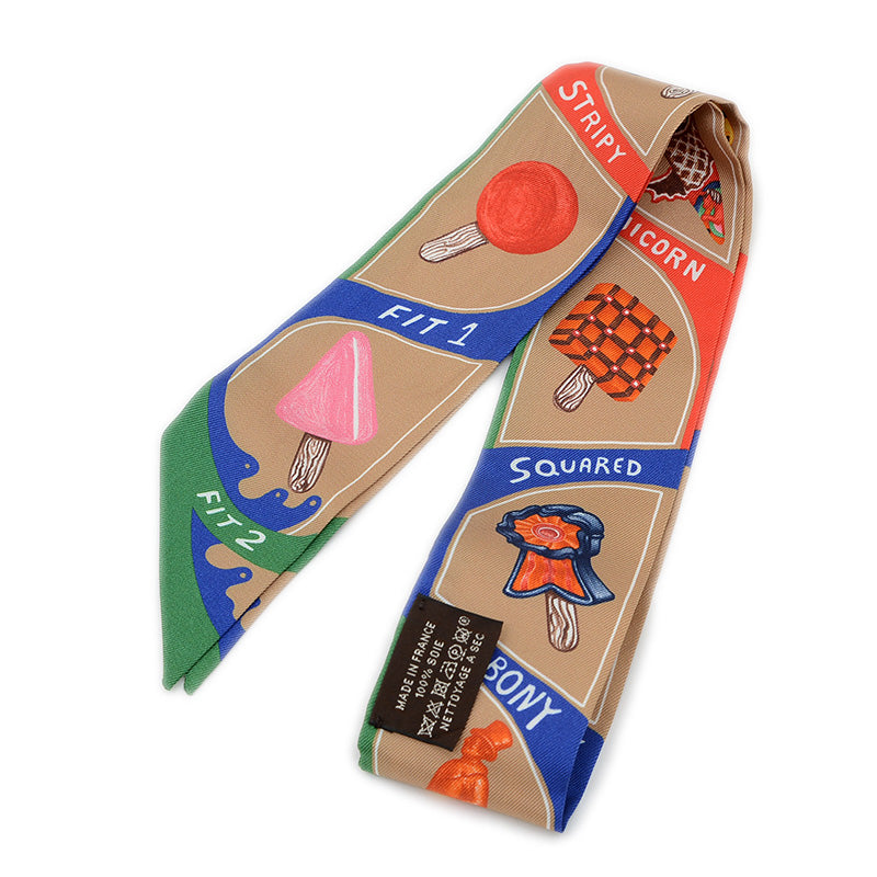 ツイリー ファニーアイスクリーム シルク ベージュドレ/エムロード/レッド スカーフ