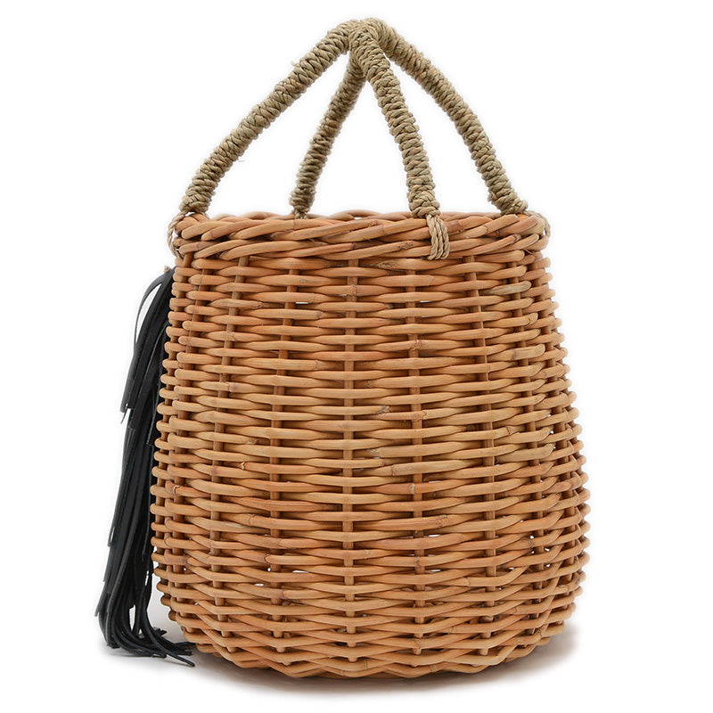 ホースバケット L かごバッグ ラタン ナチュラル トートバッグ