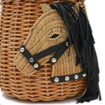 ホースバケット L かごバッグ ラタン ナチュラル トートバッグ