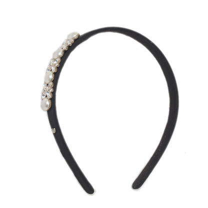 カチューシャ クリスタル/イミテーションパール ブラック その他アクセサリー