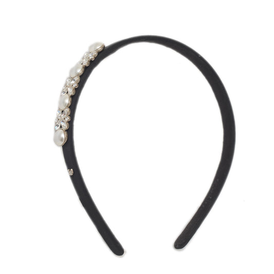 カチューシャ クリスタル/イミテーションパール ブラック その他アクセサリー