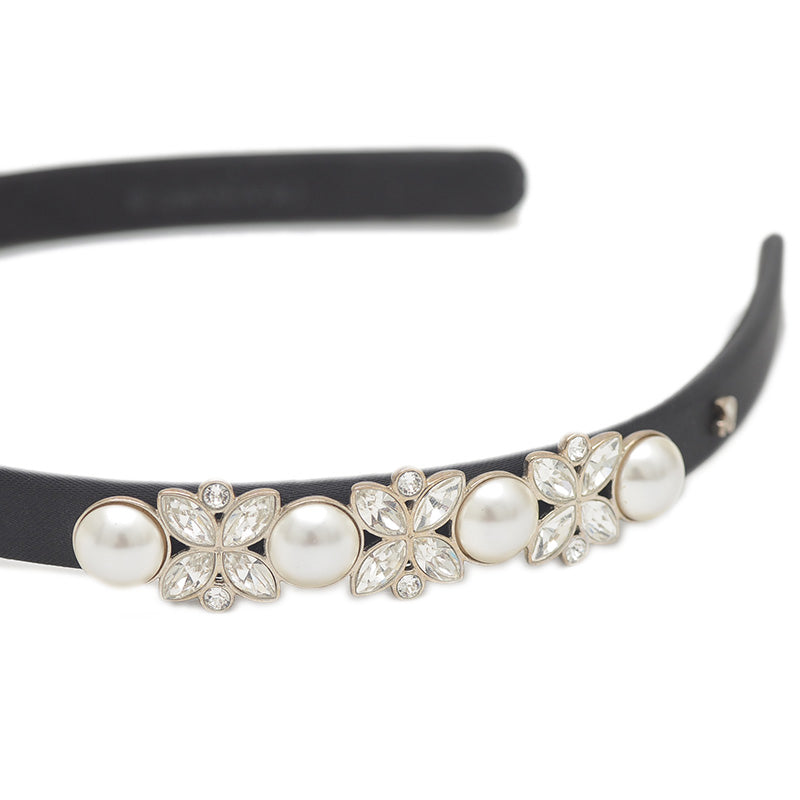 カチューシャ クリスタル/イミテーションパール ブラック その他アクセサリー