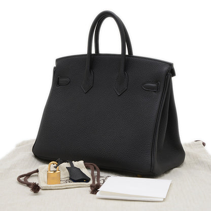 バーキン25 ヴェルソ トゴ ブラック/ブルーサフィール ゴールド金具 K刻印 ハンドバッグ