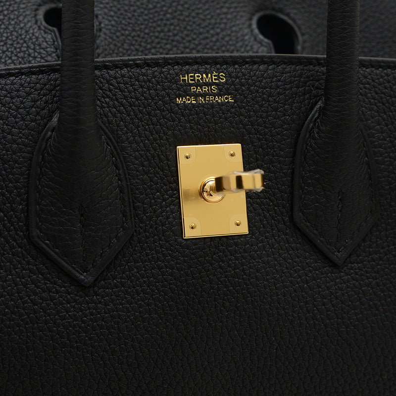 バーキン25 ヴェルソ トゴ ブラック/ブルーサフィール ゴールド金具 K刻印 ハンドバッグ