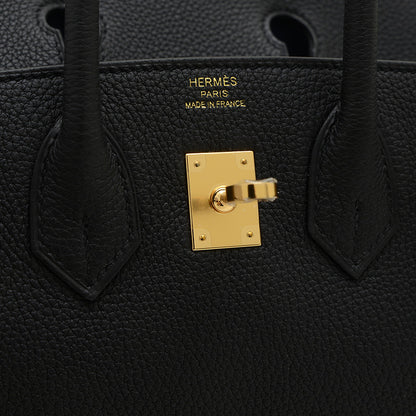 バーキン25 ヴェルソ トゴ ブラック/ブルーサフィール ゴールド金具 K刻印 ハンドバッグ