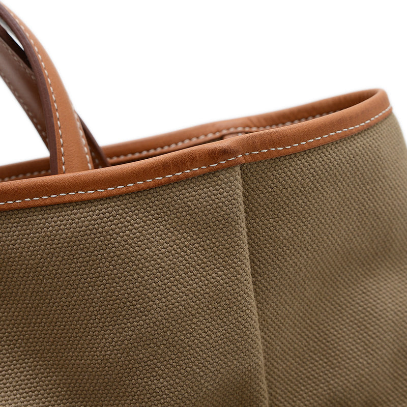 パスパス35 ハンドバッグ トワルアッシュ/バレニア カーキ/ブラウン □R刻印 トートバッグ