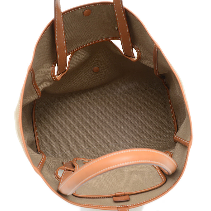 パスパス35 ハンドバッグ トワルアッシュ/バレニア カーキ/ブラウン □R刻印 トートバッグ