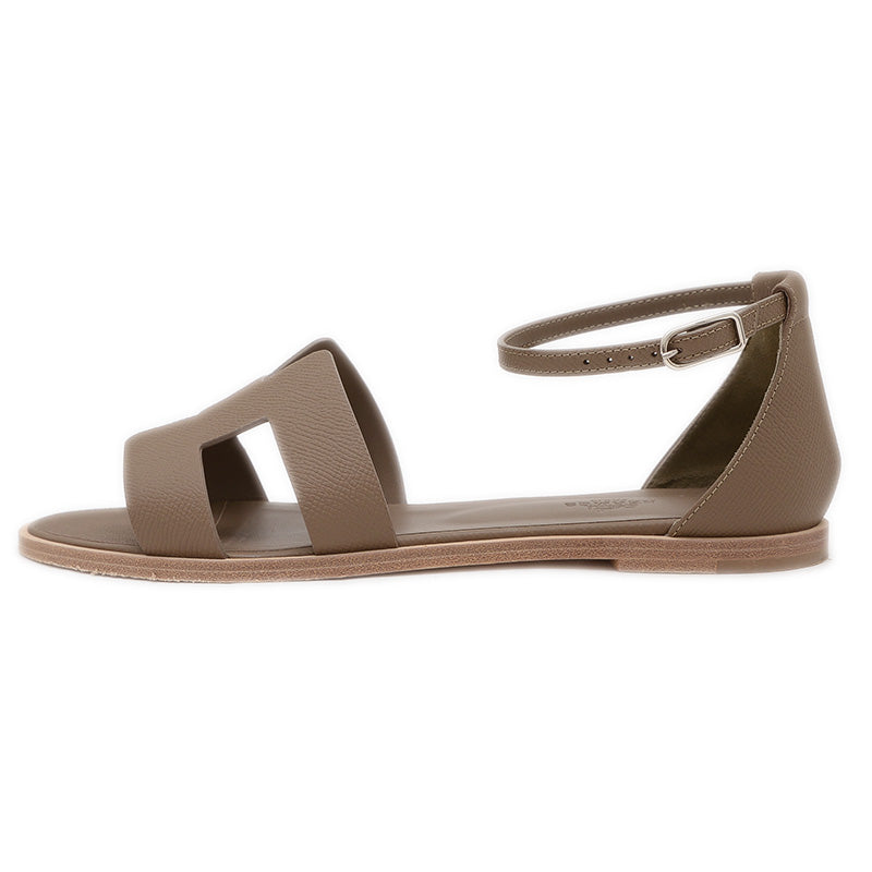 サンダル サントリーニ レザー エトゥープ レディース 39.5サイズ サンダル