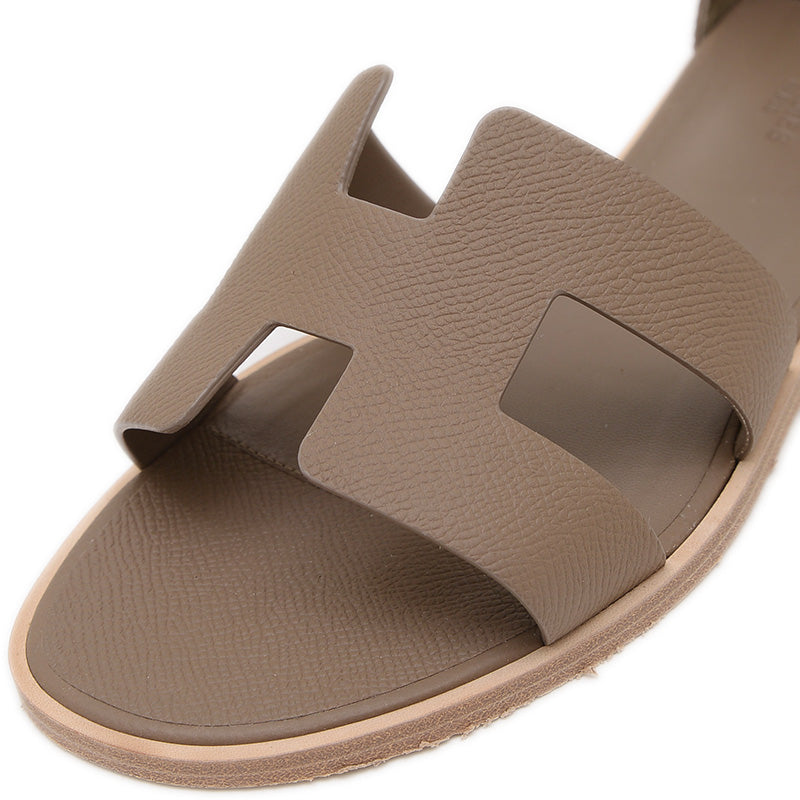 サンダル サントリーニ レザー エトゥープ レディース 39.5サイズ サンダル