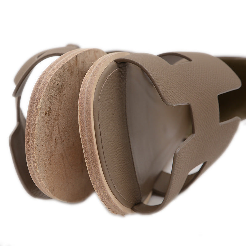 サンダル サントリーニ レザー エトゥープ レディース 39.5サイズ サンダル