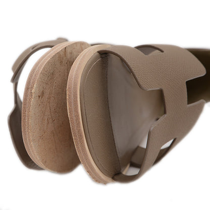 サンダル サントリーニ レザー エトゥープ レディース 39.5サイズ サンダル