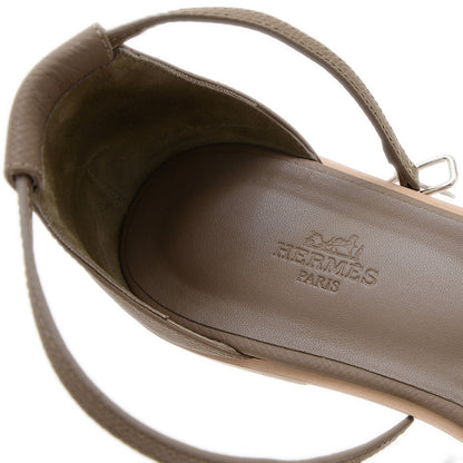 サンダル サントリーニ レザー エトゥープ レディース 39.5サイズ サンダル