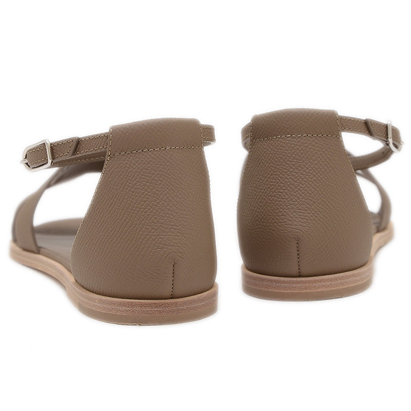 サンダル サントリーニ レザー エトゥープ レディース 39.5サイズ サンダル