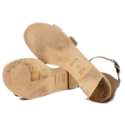 サンダル サントリーニ レザー エトゥープ レディース 39.5サイズ サンダル