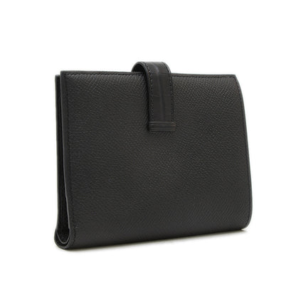 ベアンコンパクト タッチ エプソン/アリゲーター ブラック シルバー金具 B刻印 二つ折り財布