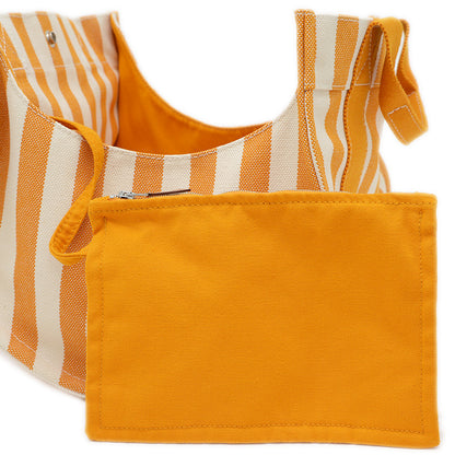 カンヌ PM キャンバス オレンジ/ホワイト トートバッグ