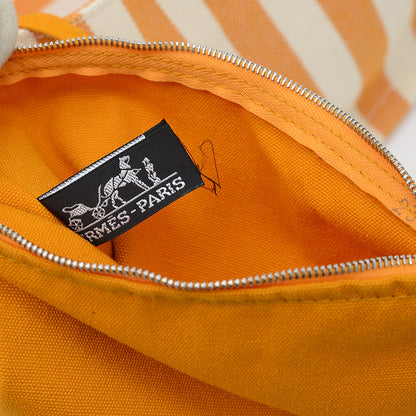 カンヌ PM キャンバス オレンジ/ホワイト トートバッグ