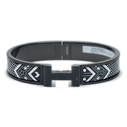 エナメル ブレスレット クリックHH バンダナ ソーブラック ポジティフ バングル ブレスレット