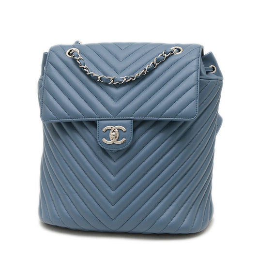 シェブロン バックパック ラムスキン ブルー A91122 リュック・デイパック