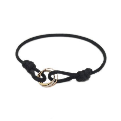 トリニティ ブレスレット スリーカラーゴールド K18YG/WG/PG コットンコード ブレスレット