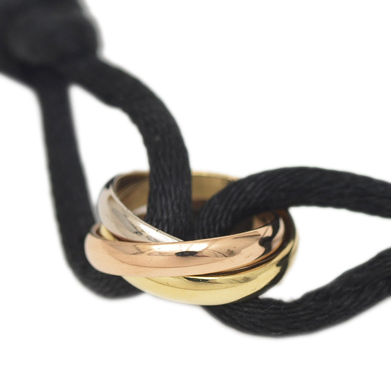 トリニティ ブレスレット スリーカラーゴールド K18YG/WG/PG コットンコード ブレスレット