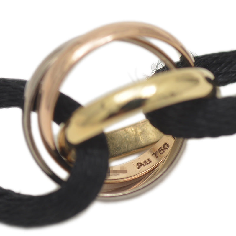 トリニティ ブレスレット スリーカラーゴールド K18YG/WG/PG コットンコード ブレスレット