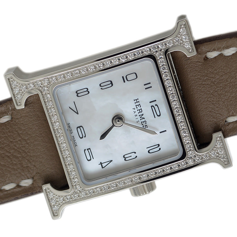 Hウォッチ ミニ ベゼルダイヤ シェル文字盤 クォーツ HH1.131 レディース 腕時計