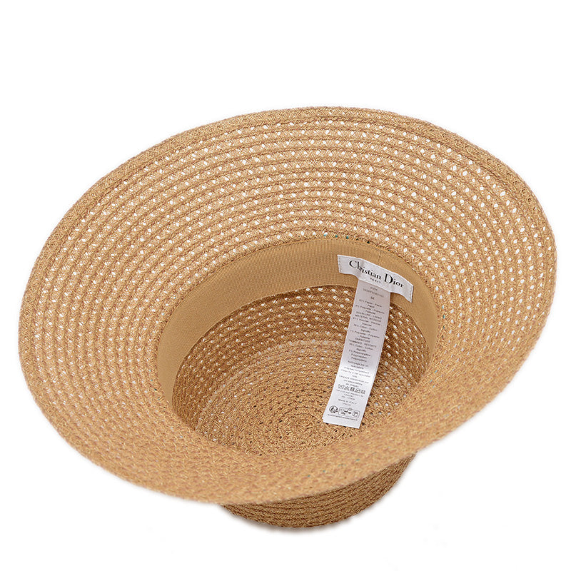 D-Bobby ワイドブリム ハット ストロー ナチュラル/グリーン レディース ハット