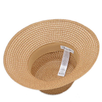 D-Bobby ワイドブリム ハット ストロー ナチュラル/グリーン レディース ハット