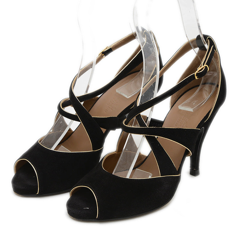 ストラップ サンダル スエード ブラック 36.5サイズ サンダル