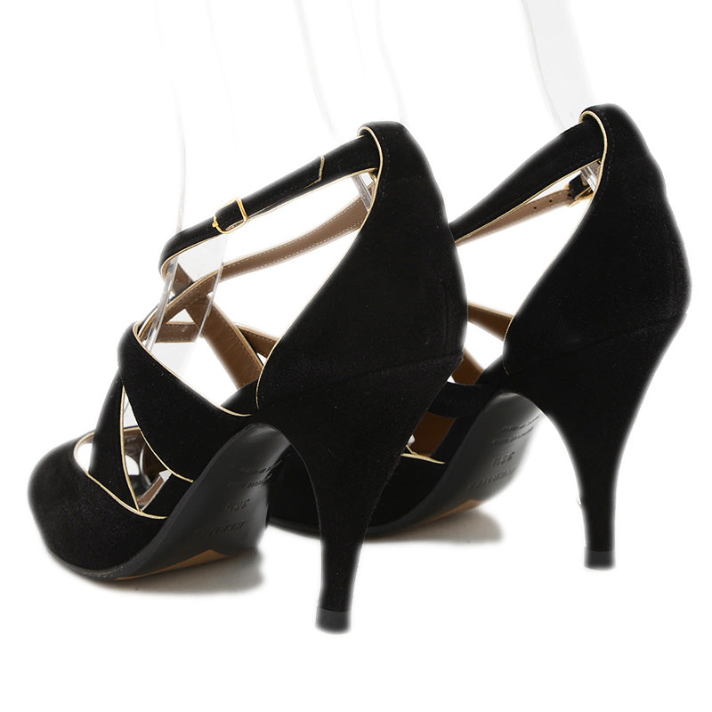 ストラップ サンダル スエード ブラック 36.5サイズ サンダル