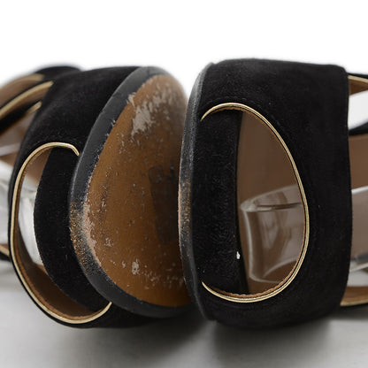 ストラップ サンダル スエード ブラック 36.5サイズ サンダル