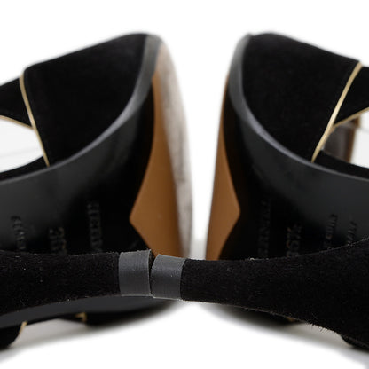 ストラップ サンダル スエード ブラック 36.5サイズ サンダル