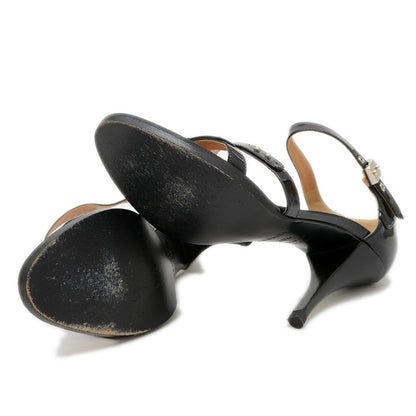 ストラップ サンダル エナメル ブラック #36.5 サンダル