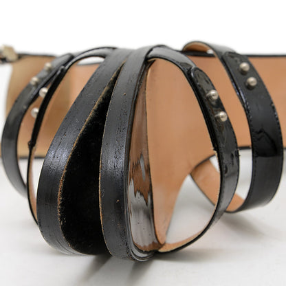 ストラップ サンダル エナメル ブラック #36.5 サンダル