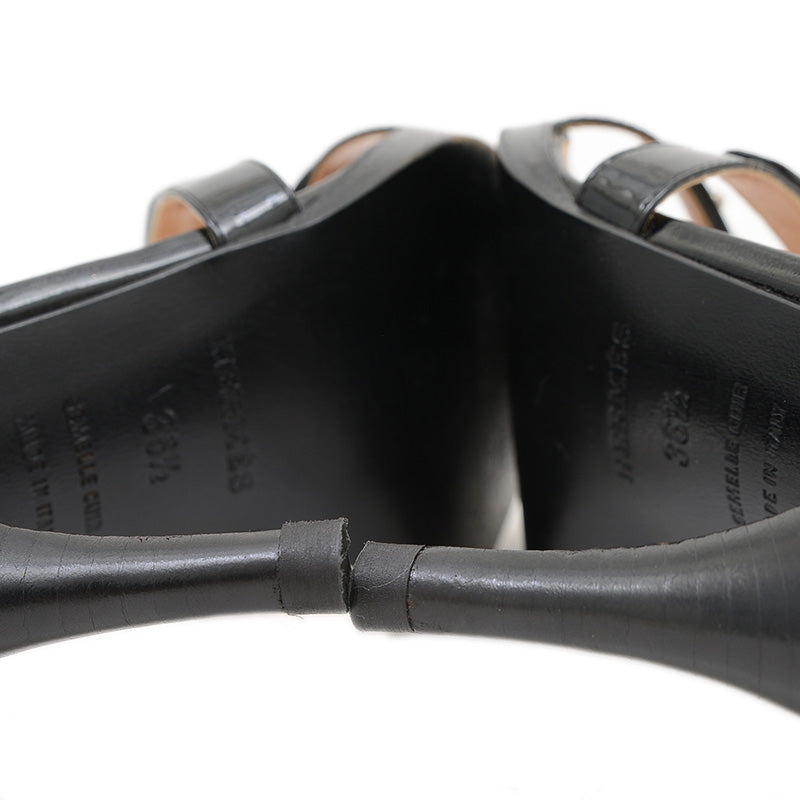 ストラップ サンダル エナメル ブラック #36.5 サンダル