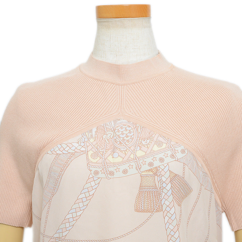 ツイルレーヌ ショートスリーブニット シルク/コットン混 ベージュ #48 ニット