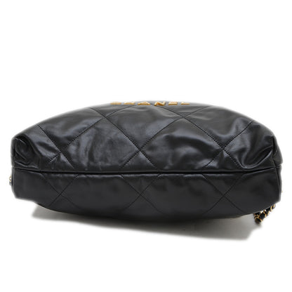 シャネル22 ラージ バックパック レザー ブラック ゴールド金具 AS3313 リュック・デイパック