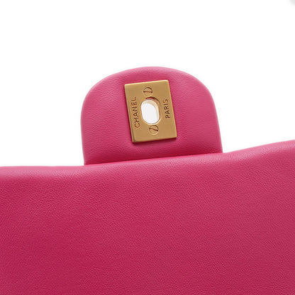 シェブロン ミニ チェーンショルダーバッグ ピンク ラムスキン A35200 ショルダーバッグ