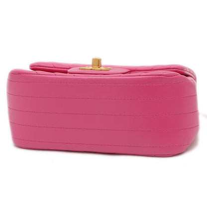 シェブロン ミニ チェーンショルダーバッグ ピンク ラムスキン A35200 ショルダーバッグ