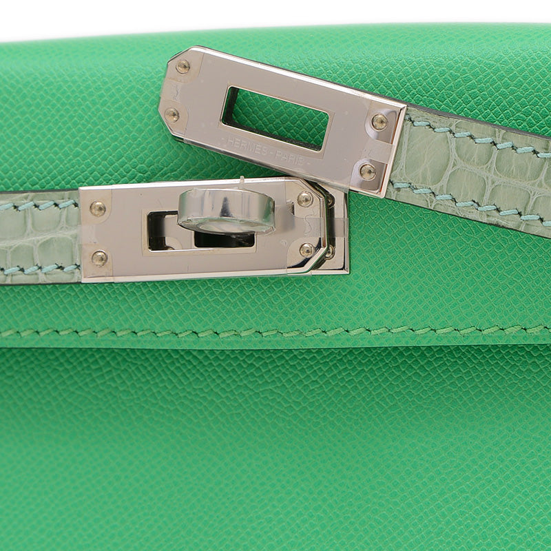 ケリー ミニ ドゥ 2 タッチ マダム/アリゲーター ヴェールコミック W刻印 ハンドバッグ