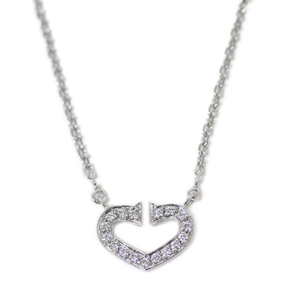 Cハート ネックレス ダイヤ/K18WG B70083 ネックレス