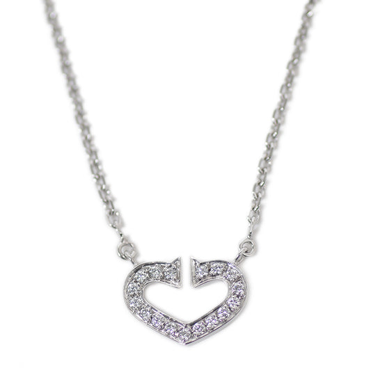 Cハート ネックレス ダイヤ/K18WG B70083 ネックレス