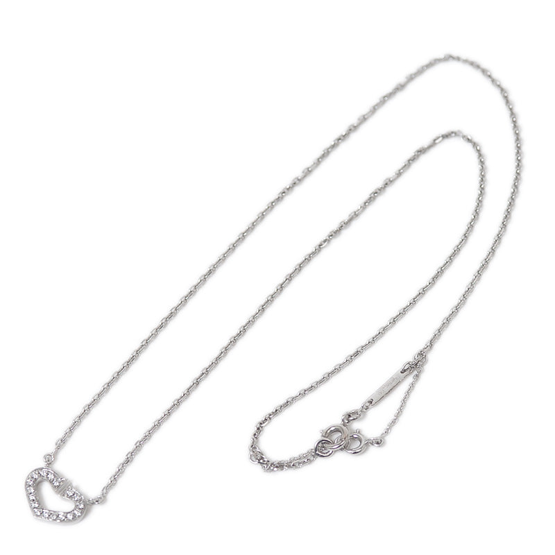 Cハート ネックレス ダイヤ/K18WG B70083 ネックレス