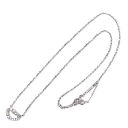 Cハート ネックレス ダイヤ/K18WG B70083 ネックレス