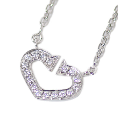 Cハート ネックレス ダイヤ/K18WG B70083 ネックレス