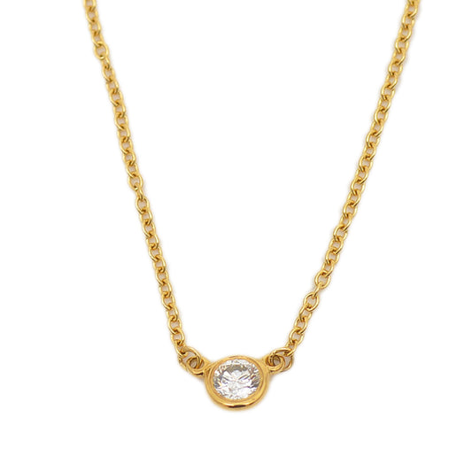 バイザヤード ネックレス ダイヤ約0.12ct K18YG ネックレス