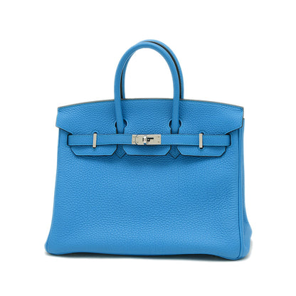 バーキン25 トゴ ブルーザンジバル シルバー金具 A刻印 ハンドバッグ