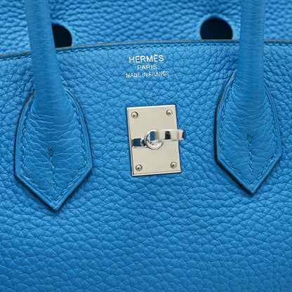 バーキン25 トゴ ブルーザンジバル シルバー金具 A刻印 ハンドバッグ