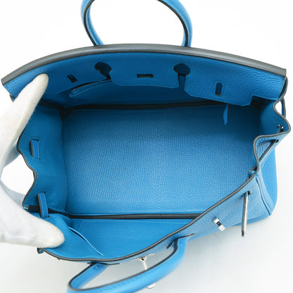 バーキン25 トゴ ブルーザンジバル シルバー金具 A刻印 ハンドバッグ